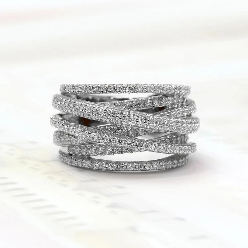Elegant Diamond Accented Wrap Around Ring