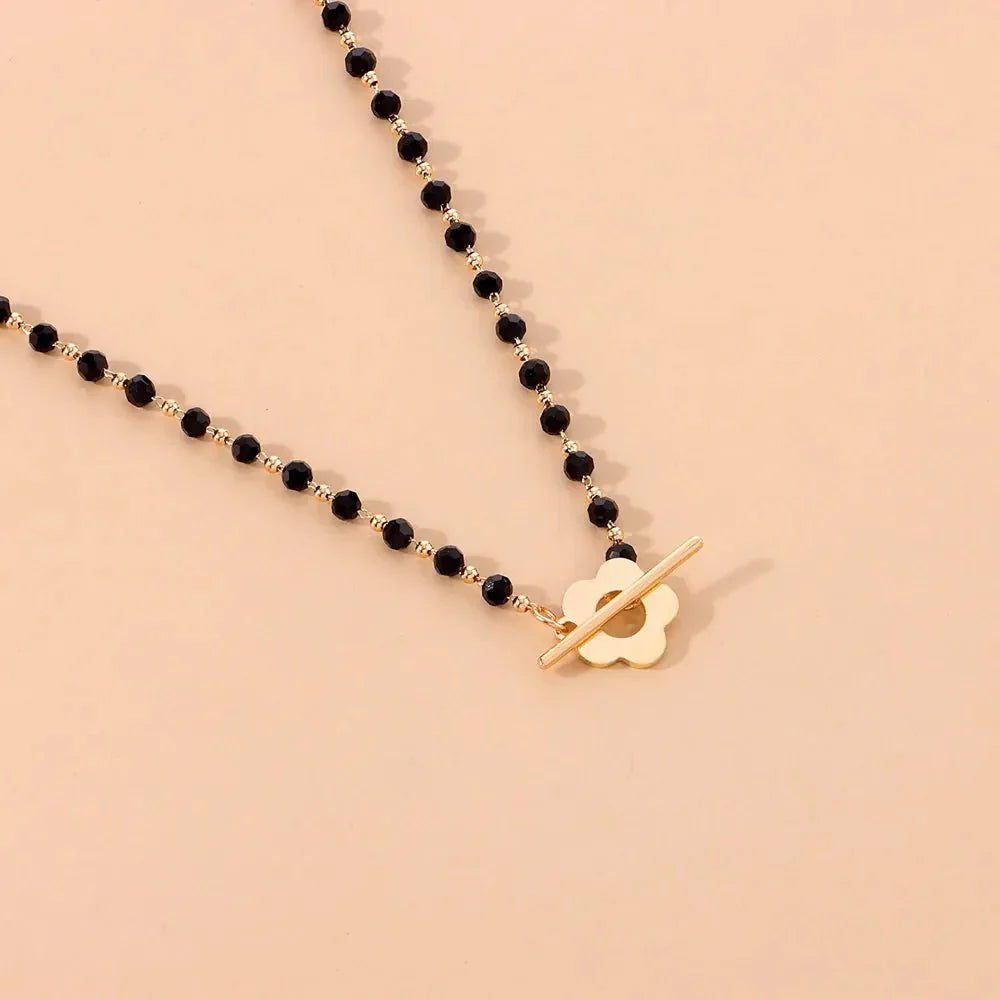 Floral Choker Flower Clasp Necklace