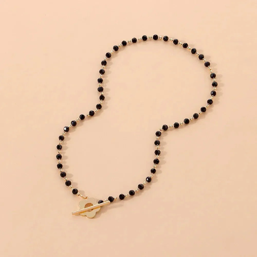 Floral Choker Flower Clasp Necklace